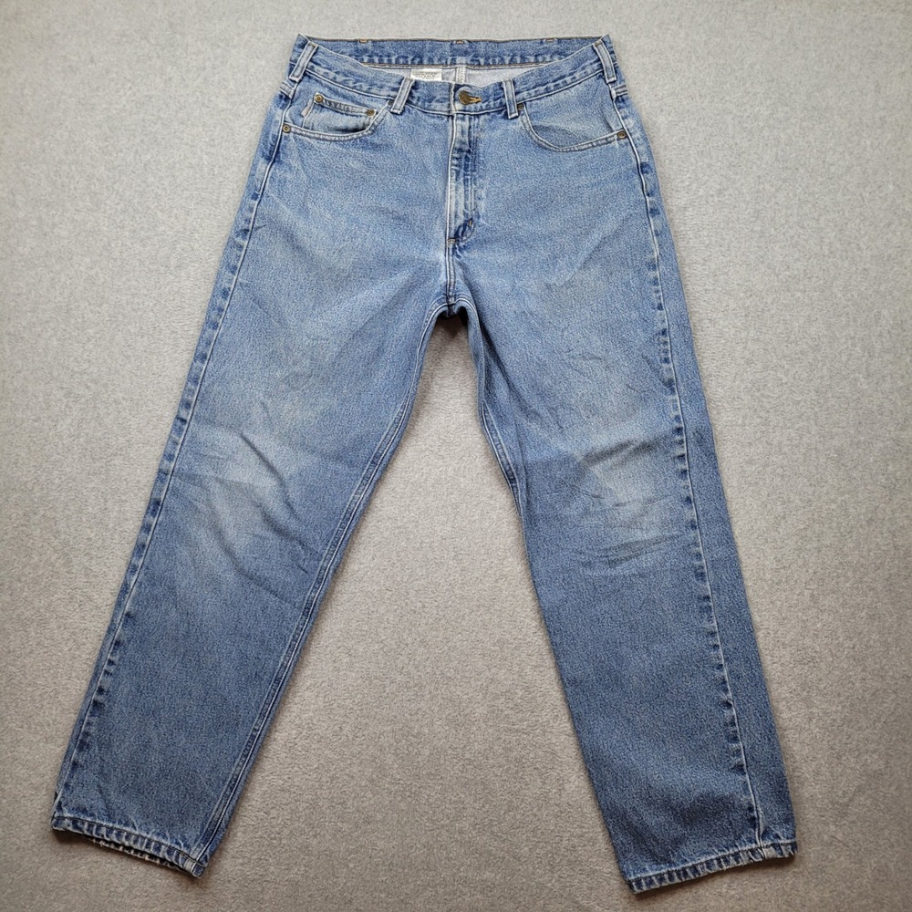 Carhartt B17 DST Relaxed Fit Jeans Mens 34x30 Blue Denim Workwear Pants